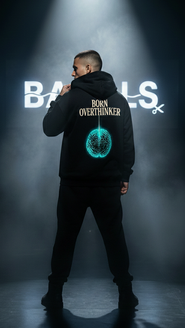 "Born Overthinker" Oversized Hoodie