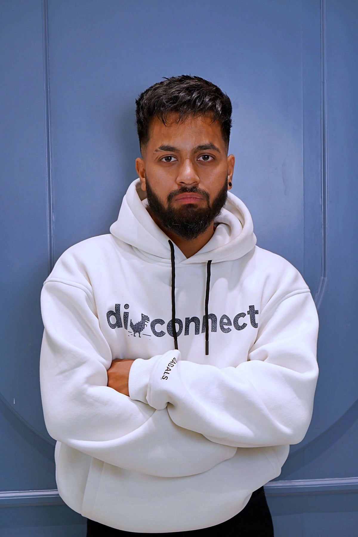 "DISCONNECT" Oversized Hoodie Off-White