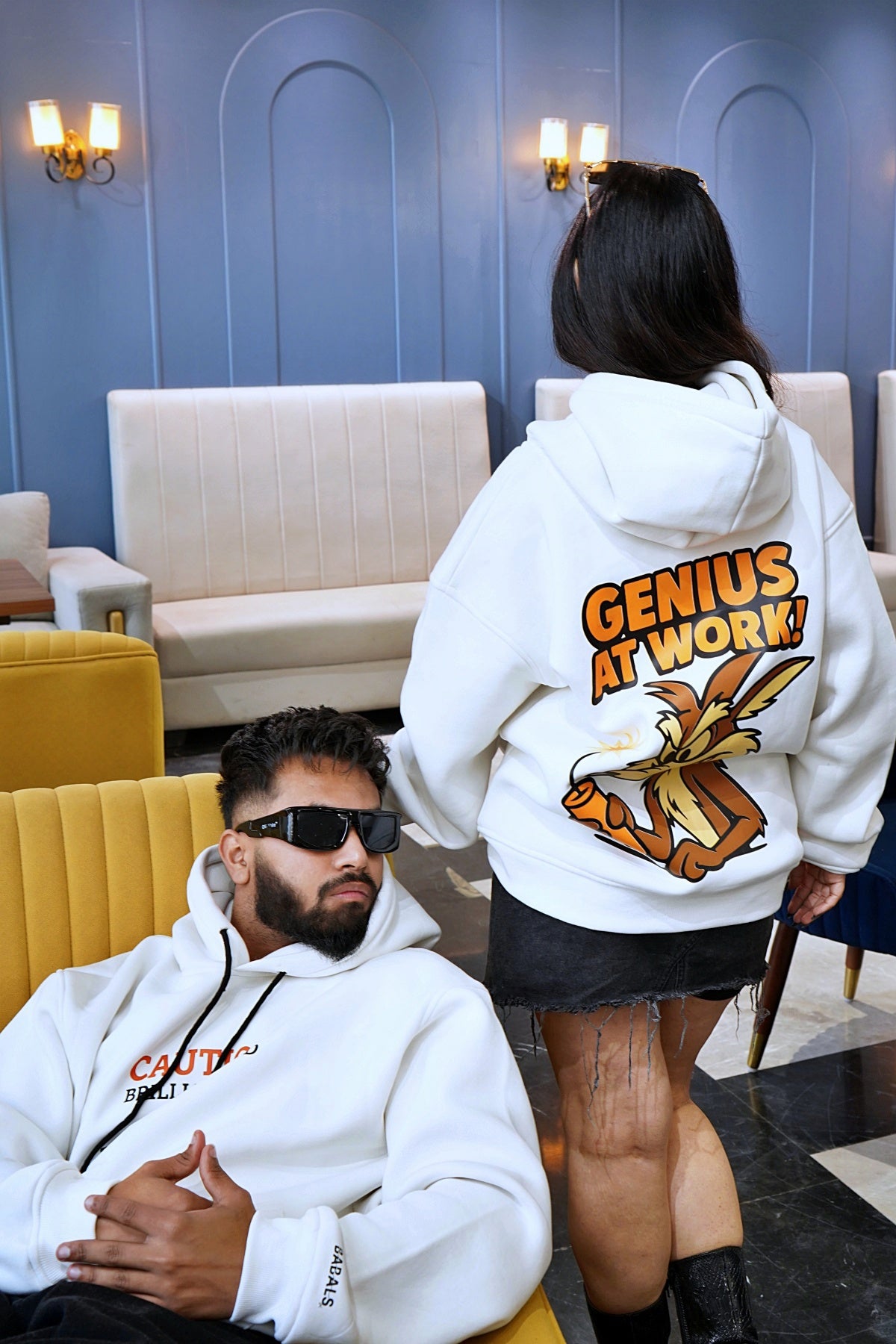 "GENIUS AT WORK" Oversized Hoodie