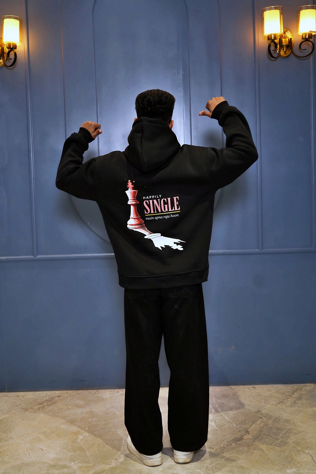 "HAPPILY SINGLE" Oversized Hoodie