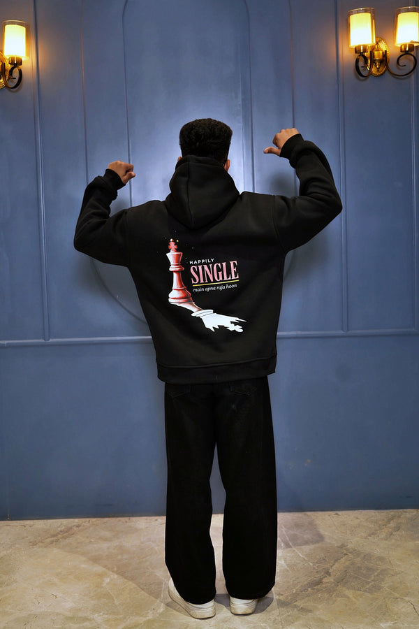 "HAPPILY SINGLE" Oversized Hoodie