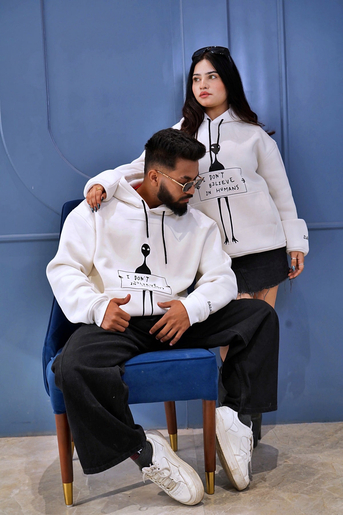 "I DON'T BELIEVE IN HUMANS" Oversized Hoodie