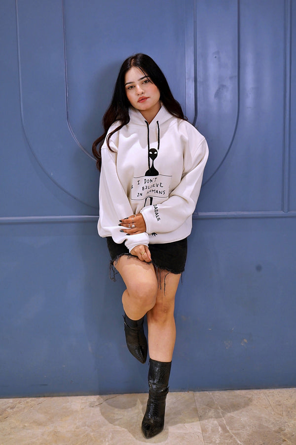 "I DON'T BELIEVE IN HUMANS" Oversized Hoodie