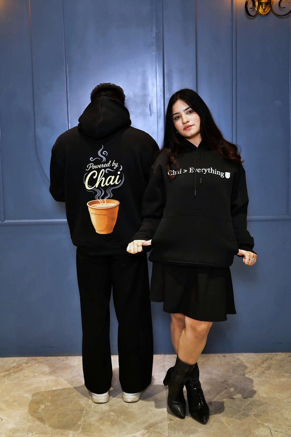 "POWERED BY CHAI" Oversized Hoodie