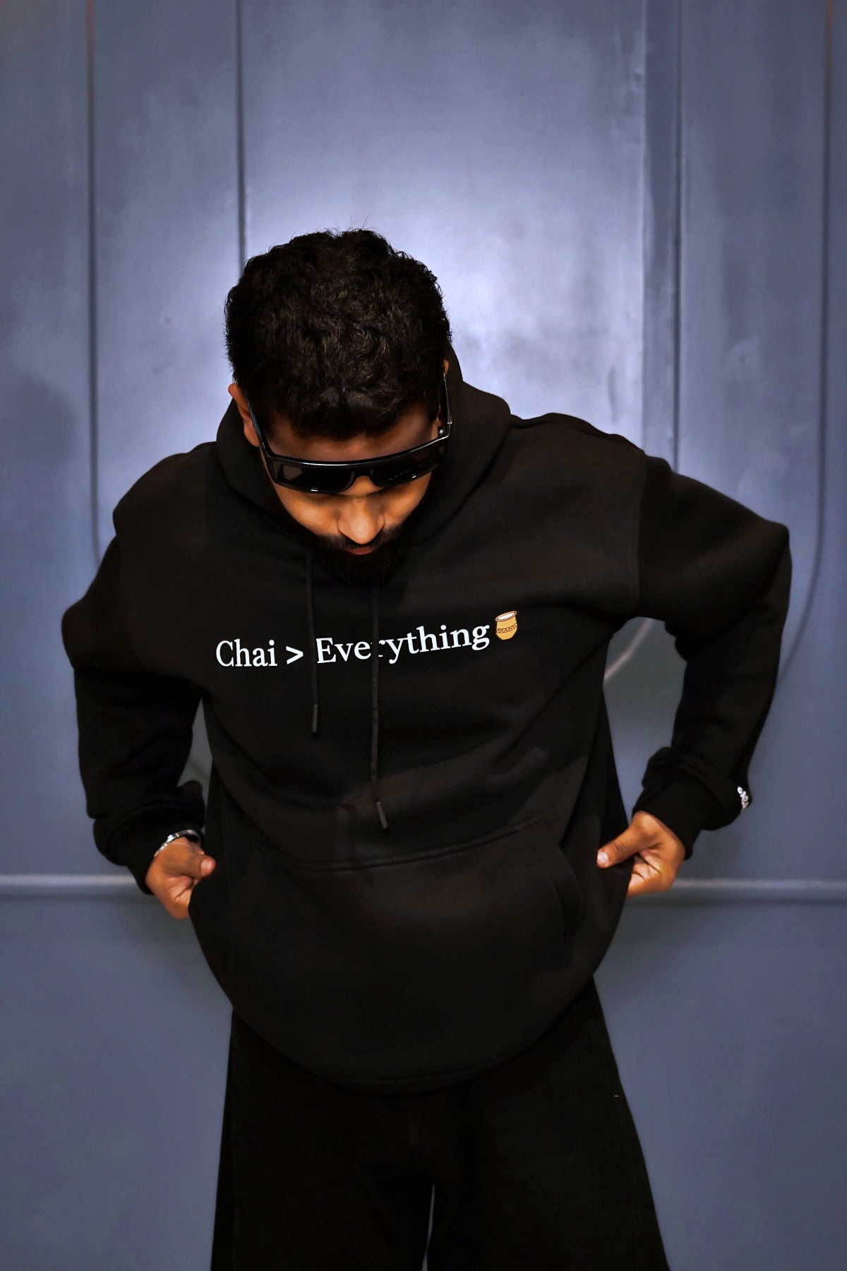 "POWERED BY CHAI" Oversized Hoodie